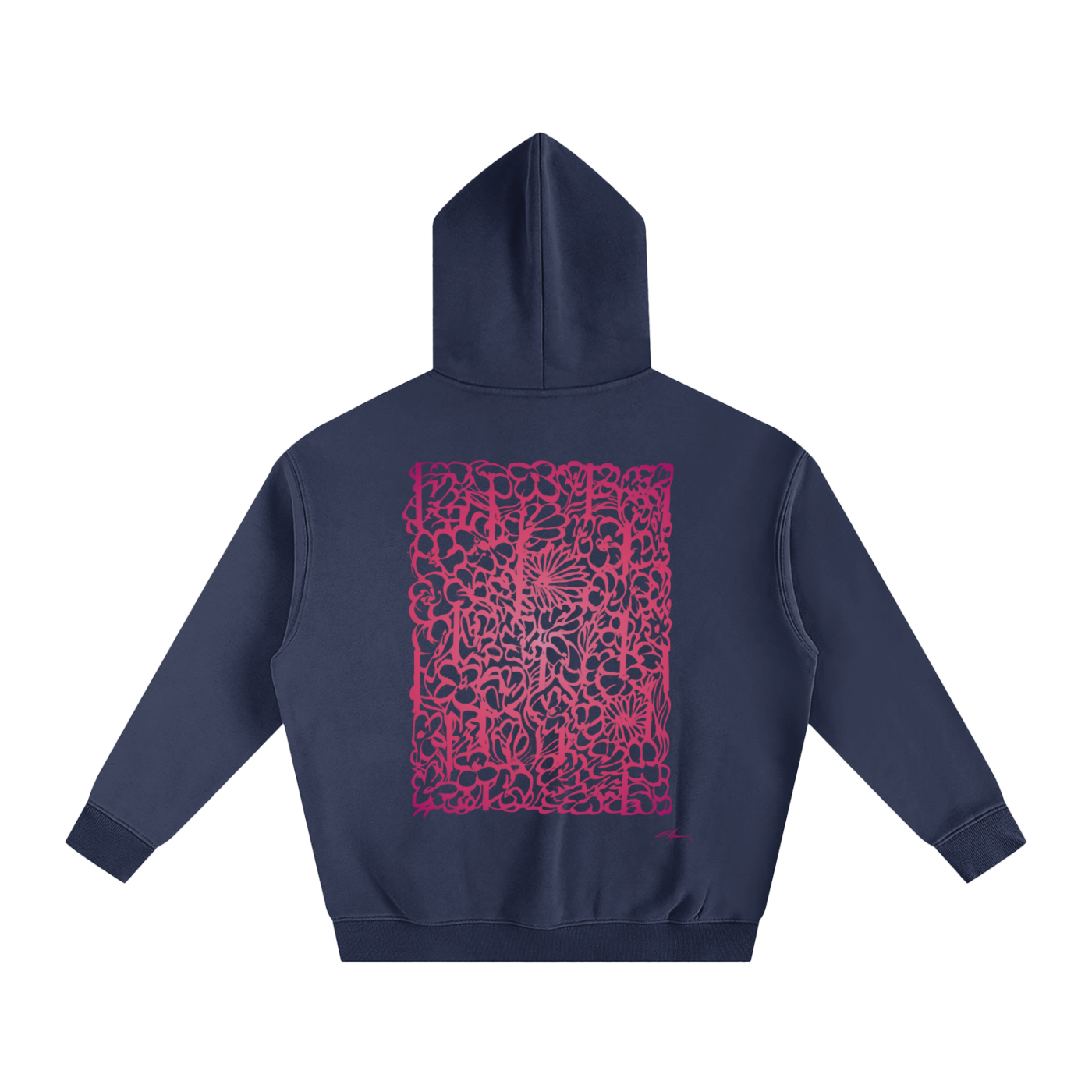 Navy Oversize Marina Fleeced Hoodie